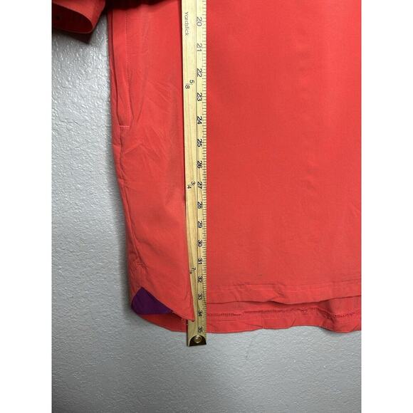 Title Nine Nimblene Shift Coral Orange Quarter Zip Pockets Roll Tab Sleeves Med - Picture 7 of 12